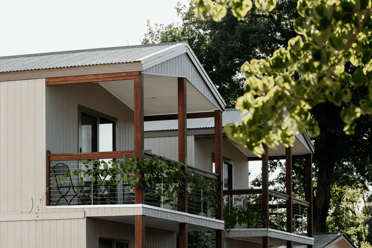 Bright holiday park cabins