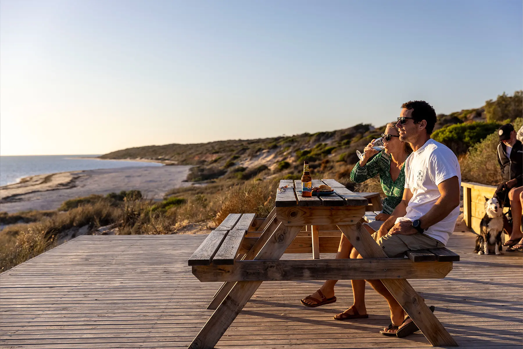 Couple watching the ocean at Denham Seaside